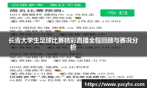 长青大学生足球比赛精彩直播全程回顾与赛况分析
